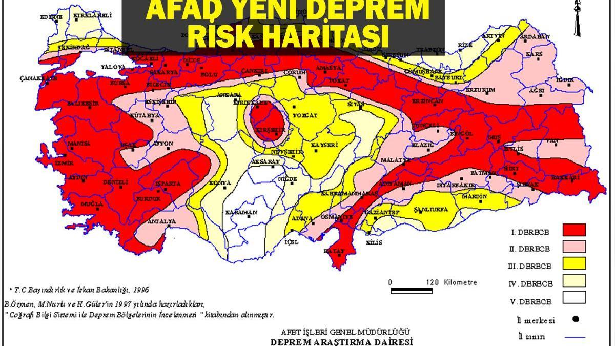 AFAD YENİ DEPREM HARİTASI : AFAD deprem haritası yenilendi! Türkiye’de deprem riski en az iller neresi? Hangi illerde deprem riski yüksek? AFAD Türkiye Deprem Haritası!